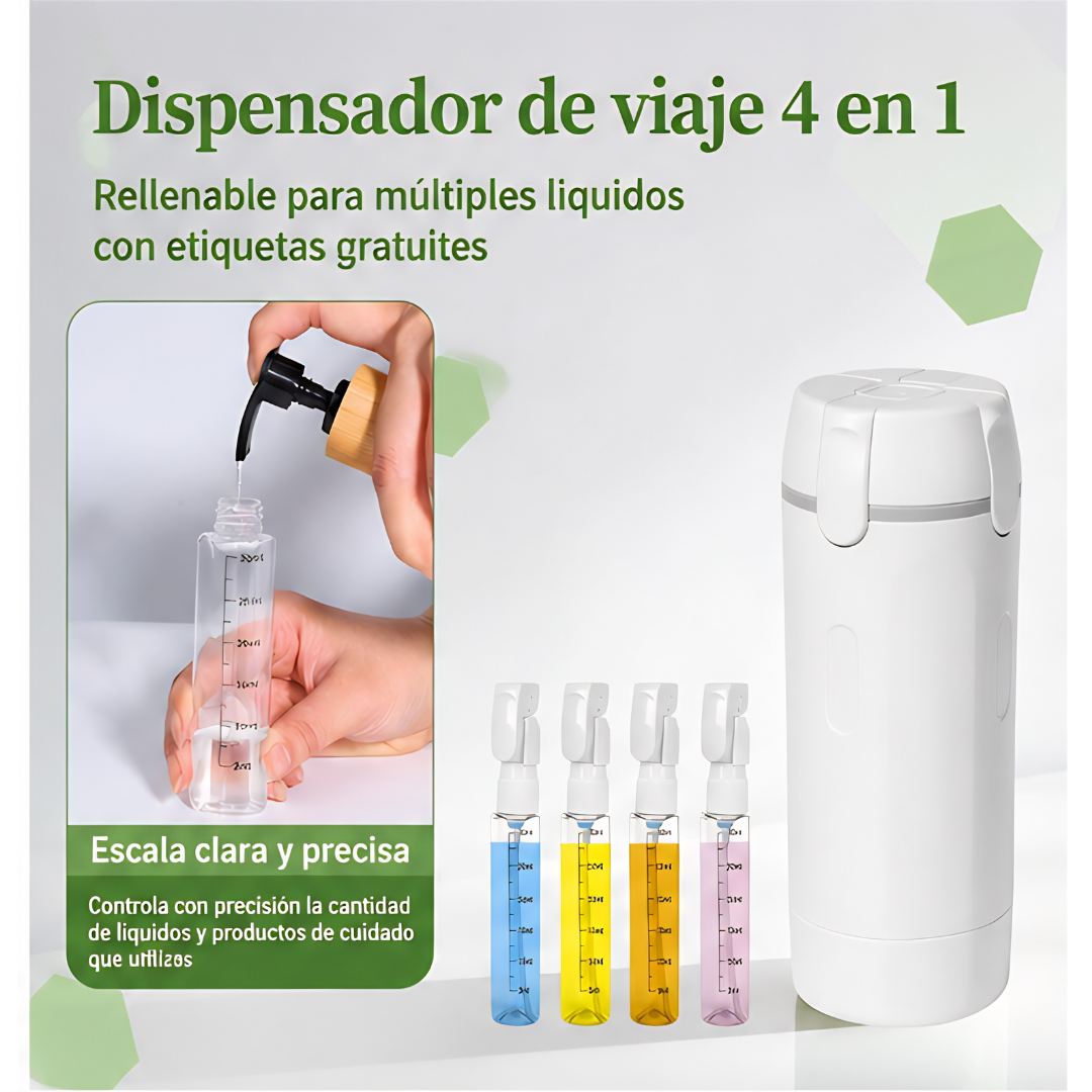 Botella de Viajes Portátil 4 en 1
